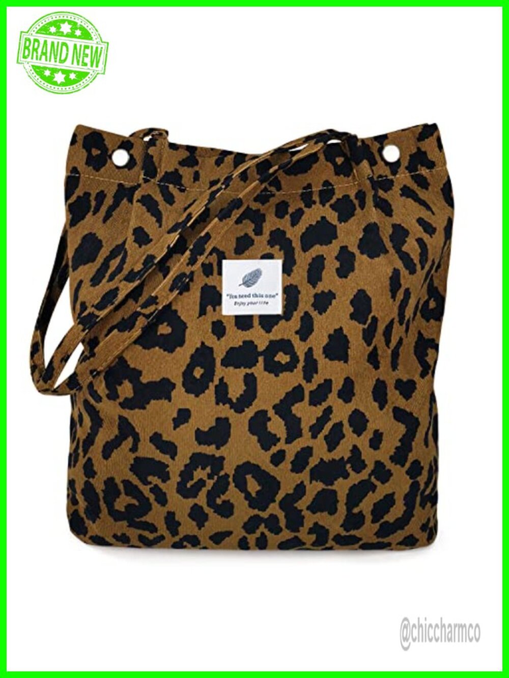 Corduroy Tote Bag for Women Large Capacity Shoulder Bag with Inner Pockets
